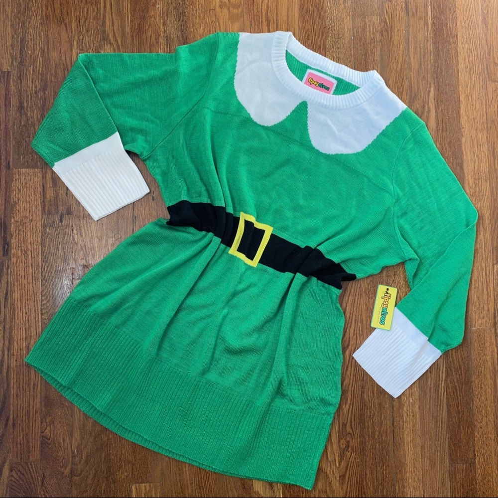 Tipsy Elves Festive Elf Sweater Dress